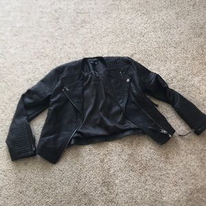 Topshop Petit Vegan Leather Moto Jacket